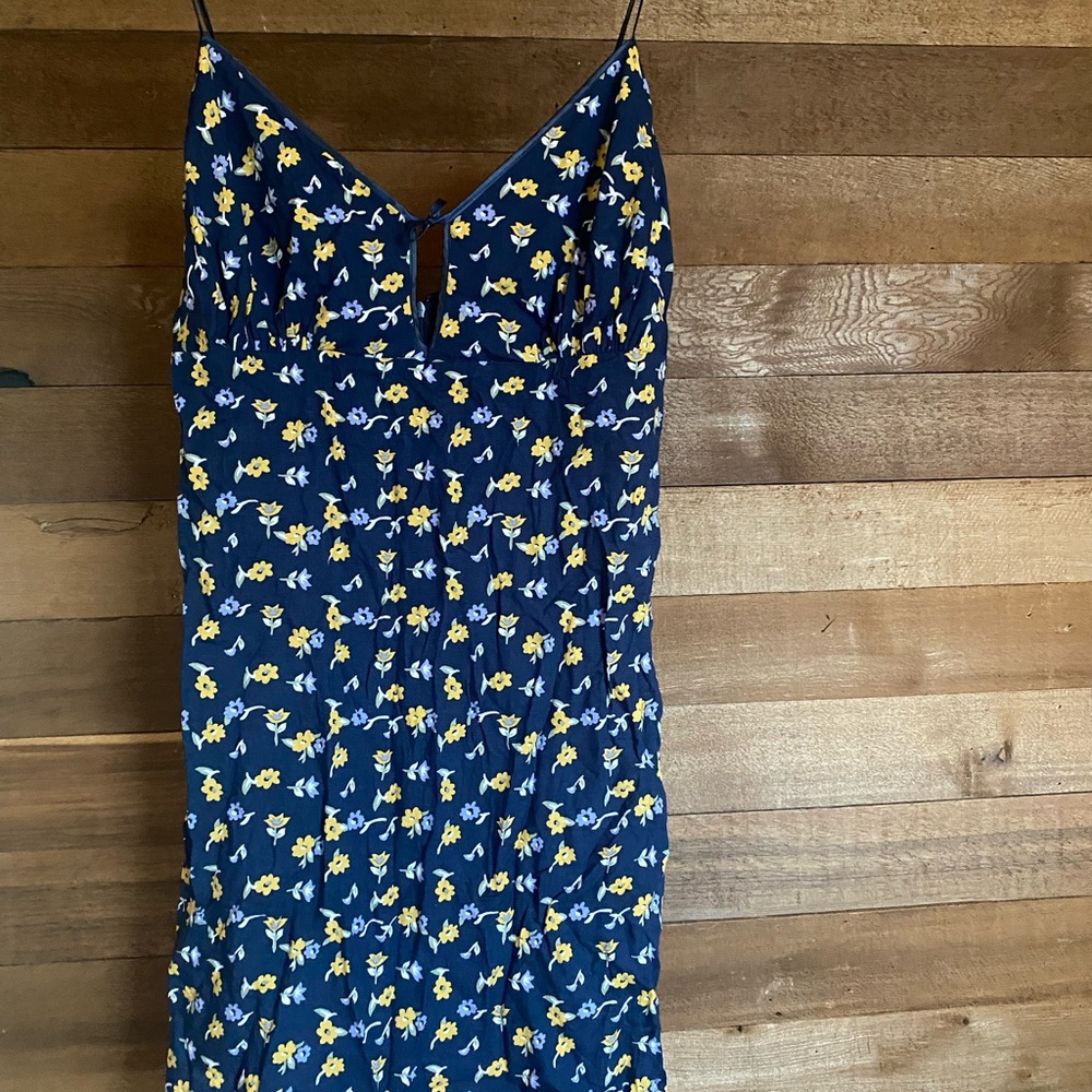 Floral Spaghetti Strap Dress with key hole